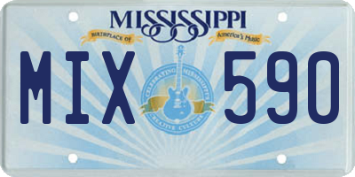 MS license plate MIX590