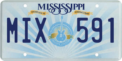 MS license plate MIX591