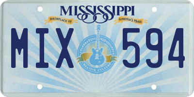 MS license plate MIX594