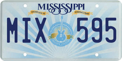 MS license plate MIX595