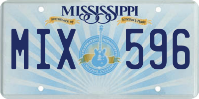 MS license plate MIX596