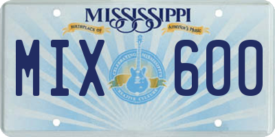 MS license plate MIX600