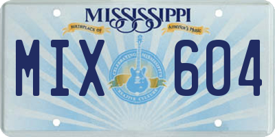 MS license plate MIX604