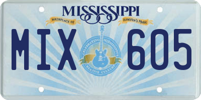 MS license plate MIX605