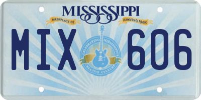 MS license plate MIX606