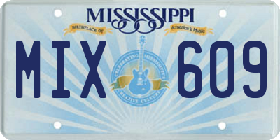 MS license plate MIX609