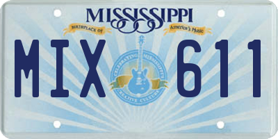 MS license plate MIX611