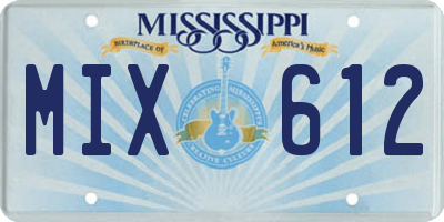 MS license plate MIX612