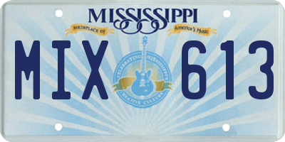 MS license plate MIX613