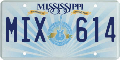 MS license plate MIX614