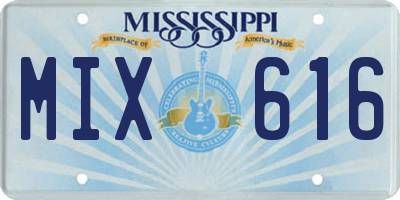 MS license plate MIX616