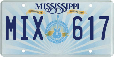 MS license plate MIX617
