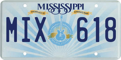 MS license plate MIX618