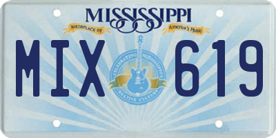 MS license plate MIX619