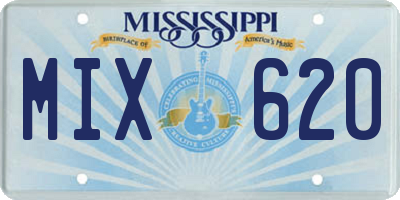 MS license plate MIX620