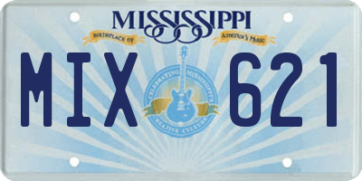MS license plate MIX621
