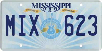 MS license plate MIX623