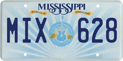 MS license plate MIX628