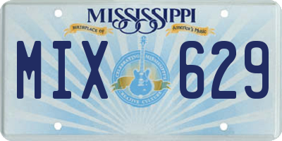 MS license plate MIX629