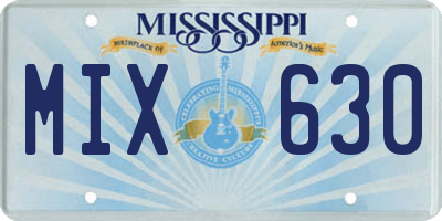 MS license plate MIX630