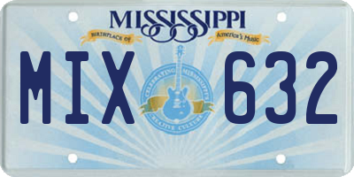 MS license plate MIX632