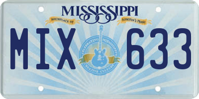 MS license plate MIX633