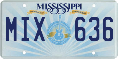 MS license plate MIX636