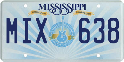 MS license plate MIX638