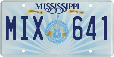 MS license plate MIX641