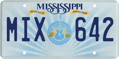 MS license plate MIX642