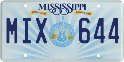 MS license plate MIX644
