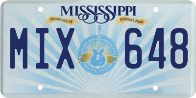 MS license plate MIX648