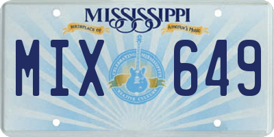 MS license plate MIX649