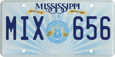 MS license plate MIX656