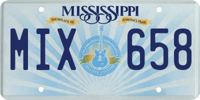 MS license plate MIX658