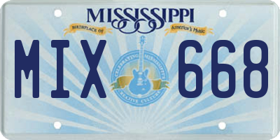 MS license plate MIX668