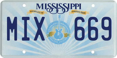 MS license plate MIX669