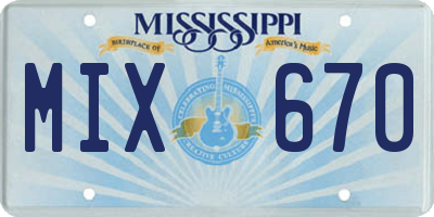 MS license plate MIX670