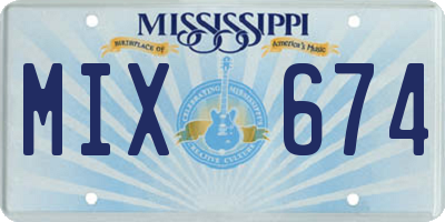 MS license plate MIX674