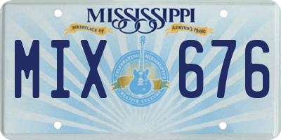 MS license plate MIX676