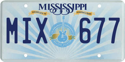 MS license plate MIX677