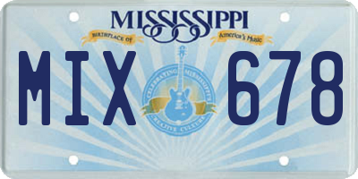 MS license plate MIX678