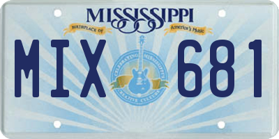 MS license plate MIX681
