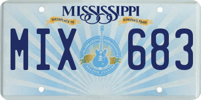MS license plate MIX683