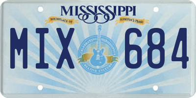MS license plate MIX684