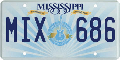 MS license plate MIX686