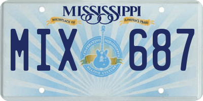 MS license plate MIX687