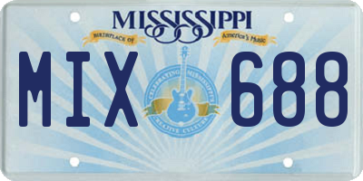 MS license plate MIX688