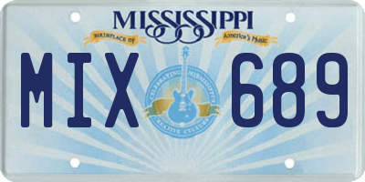 MS license plate MIX689