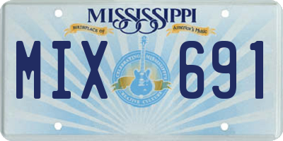 MS license plate MIX691
